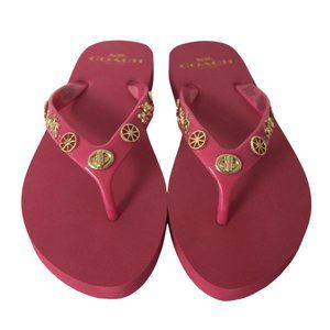 NIB COACH ALYSSA CHARMS EMBELLISHED FLIP-FLOP SANDALS